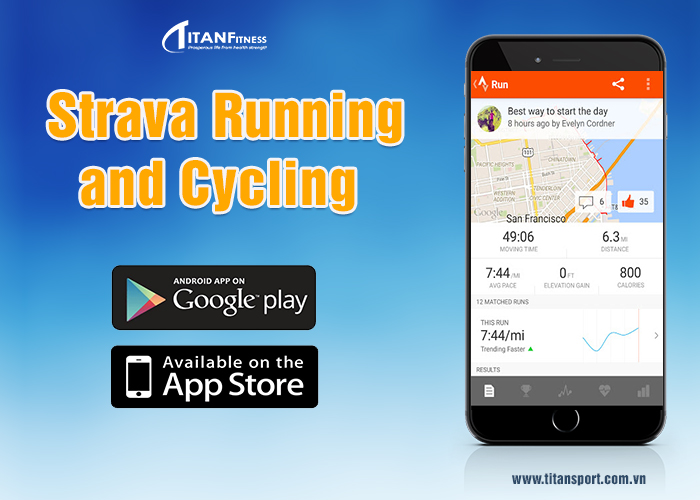 ứng dụng tập thể dục Strava Running and Cycling