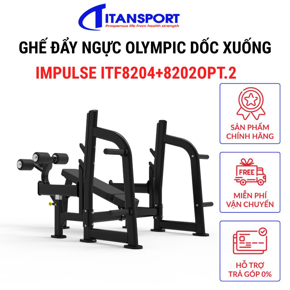 Ghế đẩy ngực olympic dốc xuống Impulse ITF8204+8202OPT