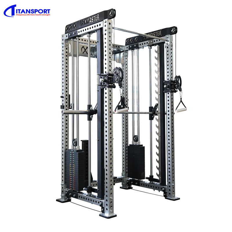 Khung tập đa năng dùng cho các bài tập tổng hợp, kéo - đẩy - treo người, huấn luyện sức mạnh và thể lực, trọng lượng tạ 100kg mỗi bên, hiệu Xmaster