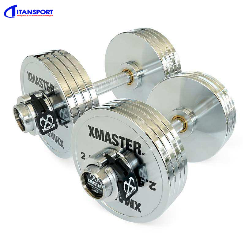 Bộ gồm 1 thanh đòn (45cm) 7,5kg, hiệu Dynomaster + 8 miếng tạ bằng thép loại 2.5kg + 1 cặp khóa tạ nhôm, hiệu Xmaster